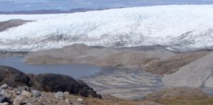 Glacier melting in Greenland.